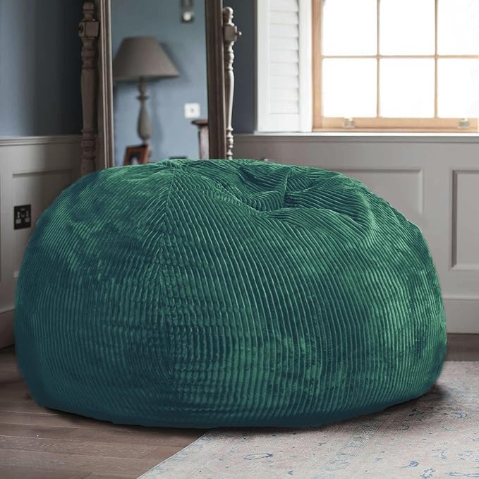 2 Pcs Classic Bean Bag Chair, with Faux Rabbit Fur Cover for Teens and Kids, Memory Foam Bean Bag Chairs, Ultra Soft Faux Fur Fabric, 2.5 feet Round Fluffy Bean Bag Sofa-BubblyBeeBaby