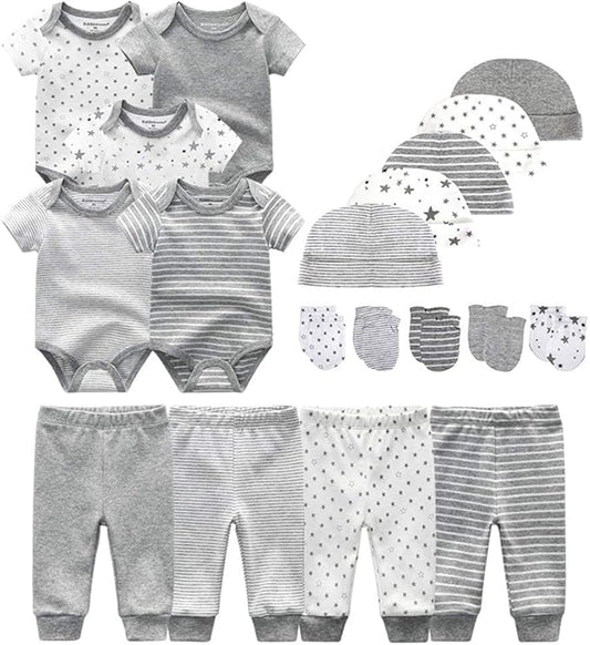 Kiddiezoom Unisex Baby Layette Essentials Giftset Clothing Set 19-Piece For Newborn Baby-BubblyBeeBaby