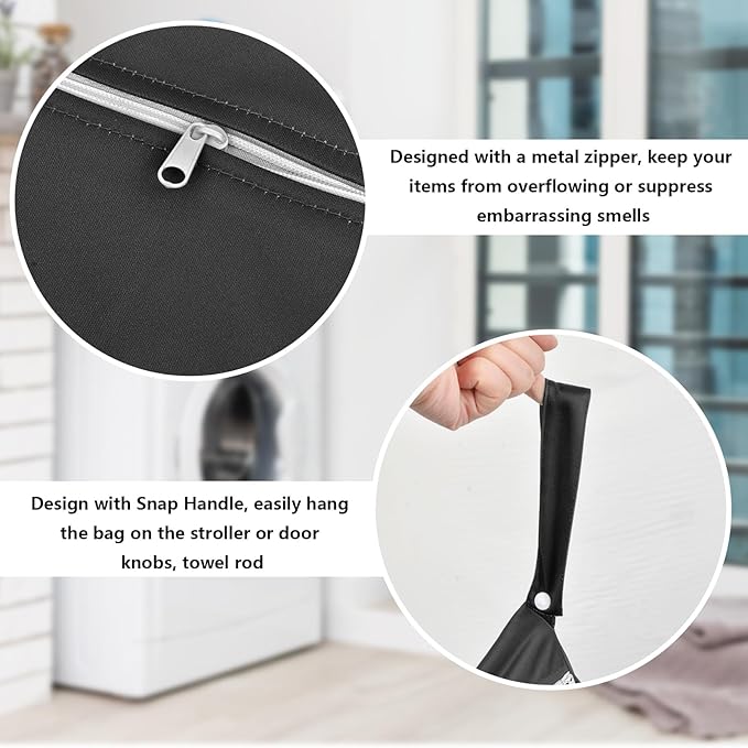 2 Pcs Large Travel Laundry Bag Waterproof Wet Dry Bag Washable Dirty Clothes Bag for Gym Clothes Laundry Wet Clothes Swimming Yoga-BubblyBeeBaby