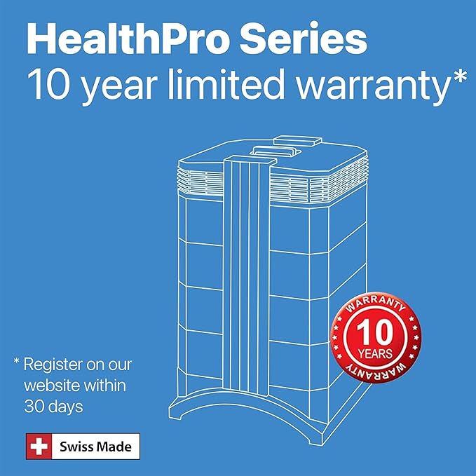 IQAir HealthPro Compact XE Air Purifier - Compact HyperHEPA Fration for Rooms up to 1240 sq ft - Allergens, Smoke, Dust, Mold, Pet Dander, Swiss Made, WiFi Enabled-BubblyBeeBaby