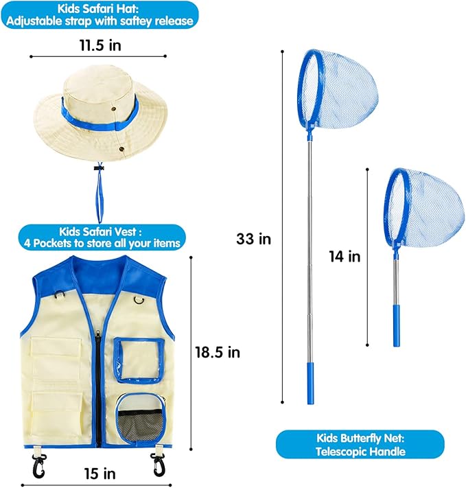 INNOCHEER Bug Catcher for Kids, Kids Explorer Kit, Kids Outdoor Toys for Toddlers 3-5, Outdoor Toys for Kids Ages 4-8, Gifts Toys for 3 4 5 6 7 8+ Year Old Boys, Outside Toys for Kids Ages 4-8 8-12-BubblyBeeBaby