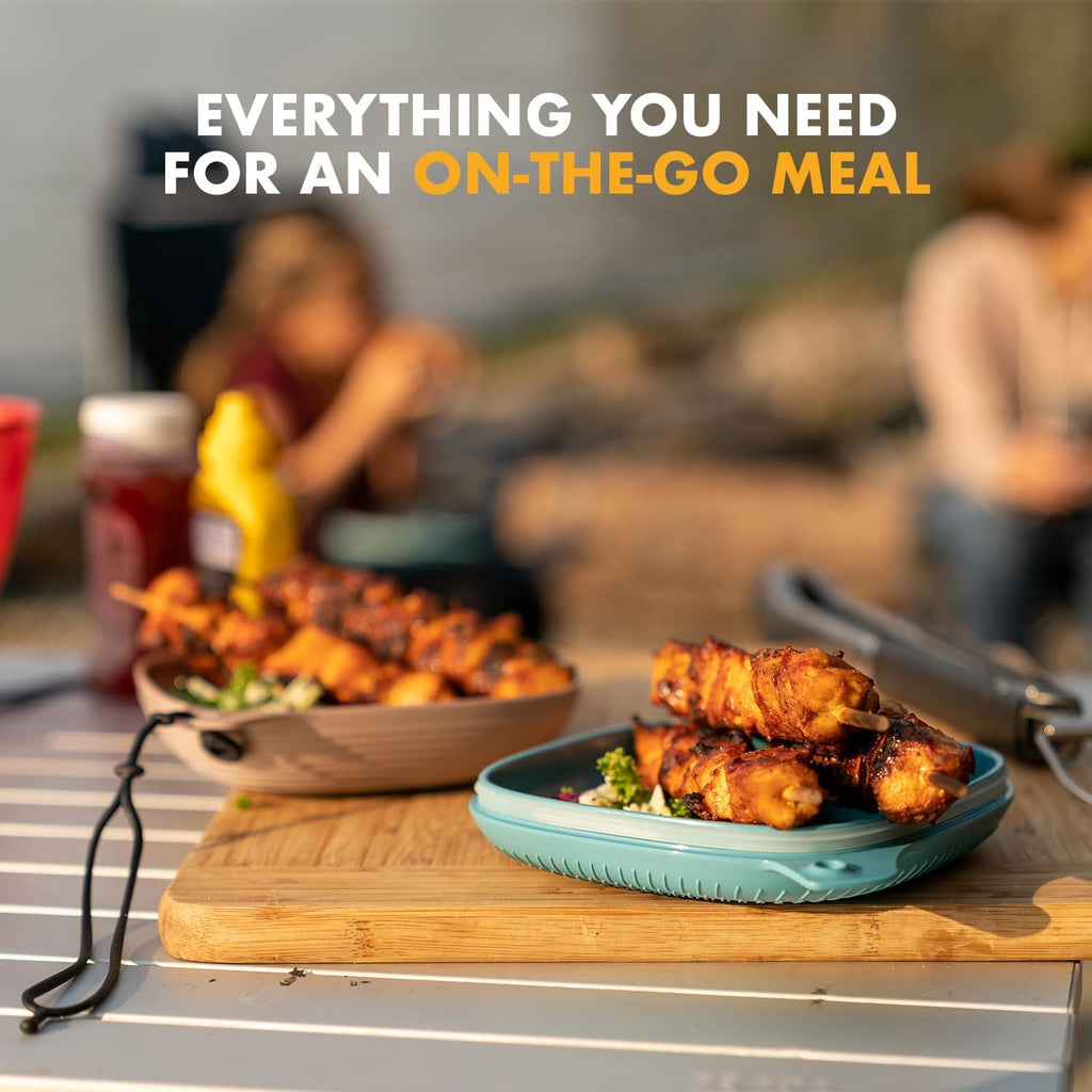 UCO 4-Piece Camping Mess Kit with Bowl, Plate and 3-in-1 Spork Utensil Set