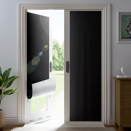 25" W x 84" L 100% Portable Blackout Curtains, Total Darkness No-Drill Black Out Window Cover,Temporary Blackout Shades with Hook & Loop Tape, for Bedroom, Nursery, Dorm, Travel (Black)-BubblyBeeBaby