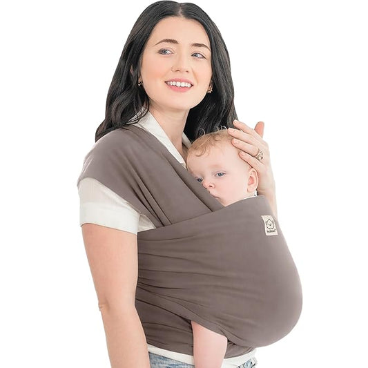 KeaBabies Baby Wrap Carrier - All in 1 Original Baby Carrier Newborn to Toddler Sling, Easy to Wear, Hands Free Bonding, Lightweight, Breathable Infant Wraps (Copper Gray)-BubblyBeeBaby