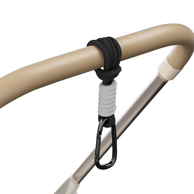 SURDOCA Baby Stroller Hooks, Stroller Clips and Hooks for Diaper Bag, Mommy Bag Hook for Stroller Heavy Duty, Universal Stroller Hanger and Strap, Stroller Accessories for Mom-BubblyBeeBaby