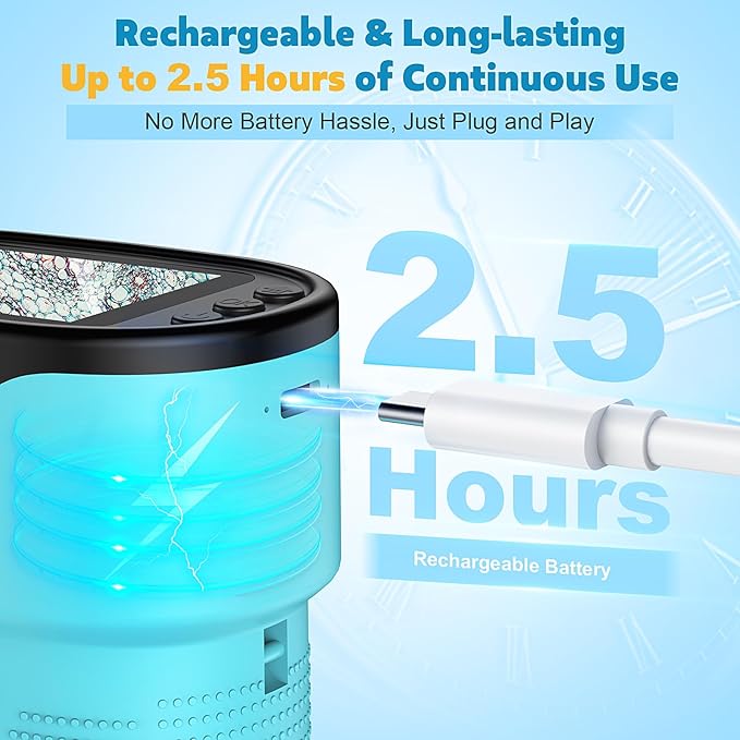 1000X Pocket Microscope for Kids - 4K 2.0" Screen, Digital Mini Scope with Slides Kit, Rechargeable Lab Handheld Portable Microscopes for Kids 4-12 Students Teens-BubblyBeeBaby