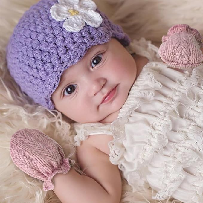 Newborn Baby Mittens No Scratch Cotton Elastic Wrist Gloves Infant Toddler Mittens for Baby Boy Girl 0-6 Months-BubblyBeeBaby