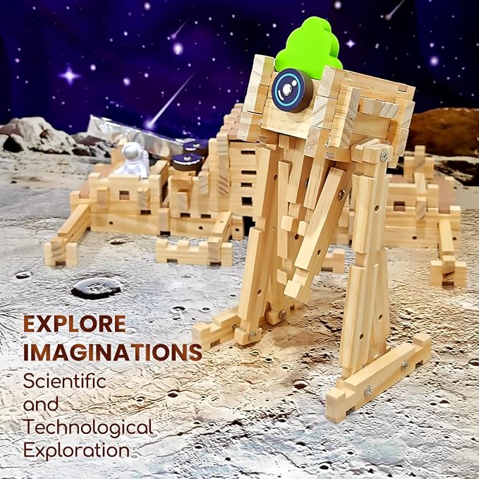 Jovi-mindly＆Notchies Wooden Blocks Train Set 101 PCS Create 40+ Shapes,Toys Educational Wooden Building Blocks Puzzles for Kids Ages 5-8 Boys and Girls,Truck/Excavator,FSC Certified,Graduate Gifts-BubblyBeeBaby