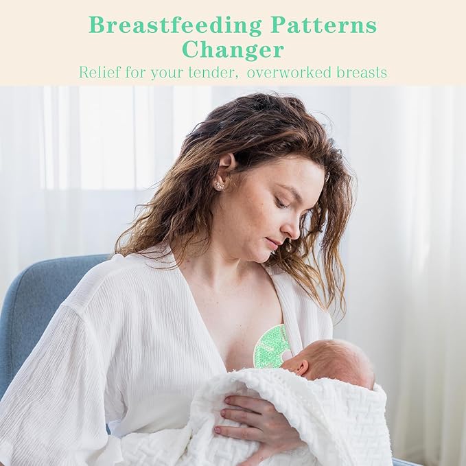 Hot/Cold Breast Gel Bead Ice Packs Breast Cooling/Heat Pads Relief for Breastfeeding, Nursing Pain, Mastitis, Engorgement, Swelling, Plugged Ducts | Boost Milk Let-Down & Production,2 Pack (Green)-BubblyBeeBaby
