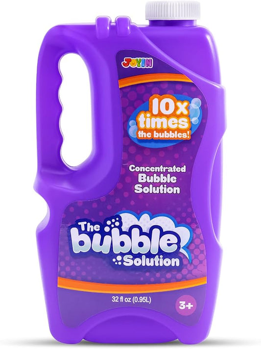 JOYIN 32 oz Bubble Solution Refills (Close to 1L/ 2.5 Gallon), Concentrated Solution for Bubble Machine, Wands, Blower, Easter (Purple)-BubblyBeeBaby