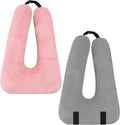 Travel Pillow, Travel Pillow for Kids, Sleeper Hold Pillow Travel, Removable U-Shaped Pillow for Adults and Children to Support Head and Body in The Back Seat of Long Car Trips (Pink and Gray)