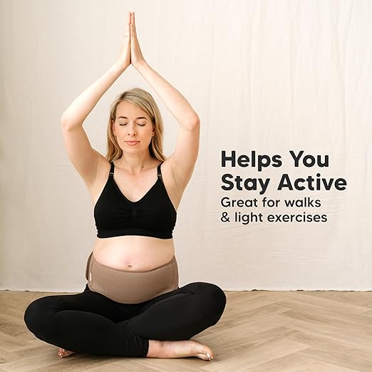KeaBabies Maternity Belly Bands for Pregnant Women - Soft & Breathable Pregnancy Belly Support Band, Adjustable Maternity Belt for Back, Pelvic Support, Comfortable, Easy to Use (Warm Tan, M/L)-BubblyBeeBaby
