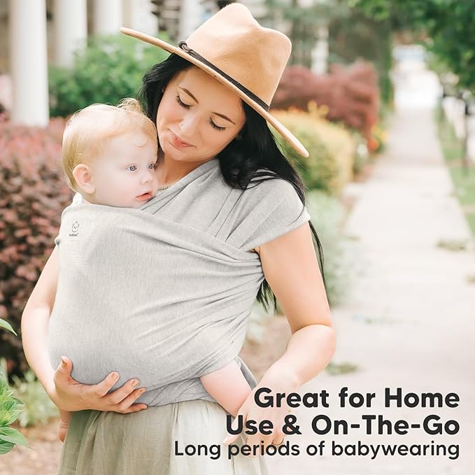 KeaBabies Baby Wrap Carrier - All in 1 Original Baby Carrier Newborn to Toddler Sling, Easy to Wear, Hands Free Bonding, Lightweight, Breathable Infant Wraps (Rhino Gray)-BubblyBeeBaby