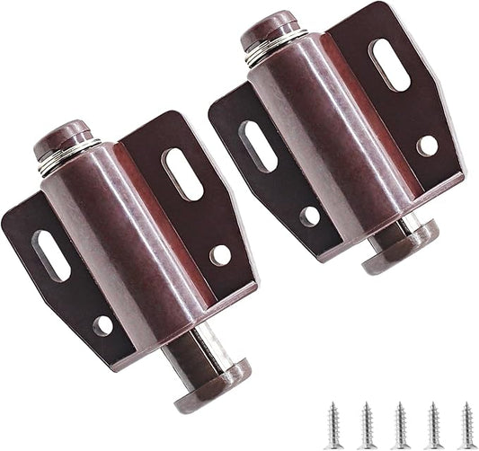 2 Pack Cabinet Magnetic Touch Latch, Push to Open Catches Magnet Push Release Latches Hardware for Kitchen Cabinet Drawer Cupboard Closet Door (Brown)-BubblyBeeBaby