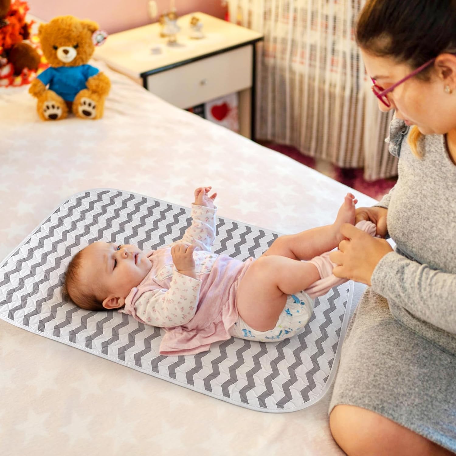 Accmor Baby Diaper Changing Pad, 27" x 20" Waterproof Baby Changing Mat, Wipeable Portable Diaper Changing Pad for Travel