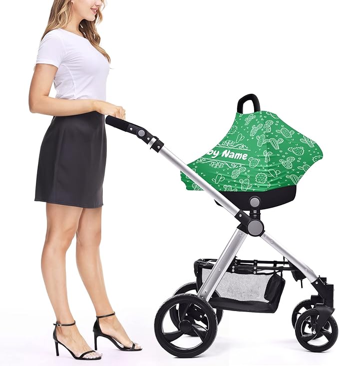 Baby Car Seat Stroller Cover Nursing Cover New Mom Breastfeeding Scarf Soft Stretchy Infant Carrier Cover Car Canopy Coverage-BubblyBeeBaby