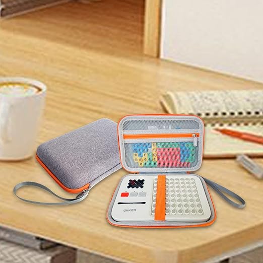 JCHPINE Hard Carrying Case for GiiKER Super Blocks Puzzle Game, Protective Storage Holder for GiiKER Brain Teaser Puzzles Interactive Handheld Game Console Accessories (Orange Case only)-BubblyBeeBaby