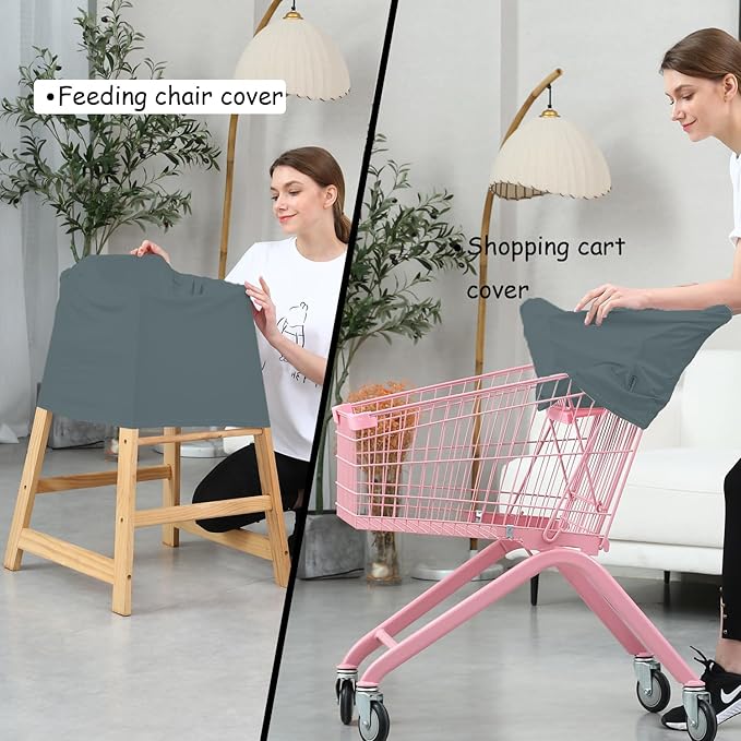 Car Seat Cover Baby for Nursing, Baby Breastfeeding Cover Carseat Canopy Covers, Solid Color Multi-use Nursing Cover for Babies (Neutral Grey)-BubblyBeeBaby