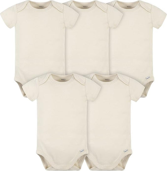 Gerber baby-boys 5 Pack Onesies Multi-packs Bundle Interlock 180 Gsm-BubblyBeeBaby