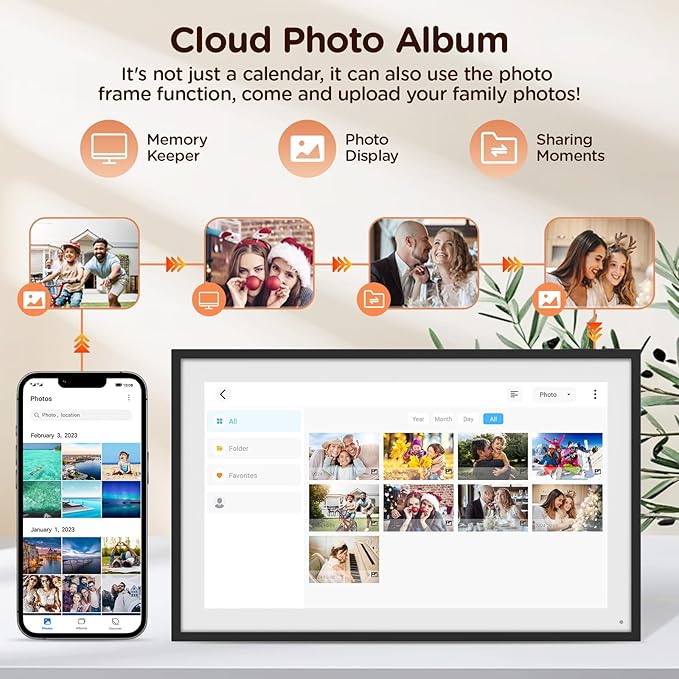 15.6 Inch Digital Calendar, Wall Electronic Desk Calendar, Full HD 1920 * 1080P IPS Touchscreen Interactive Display for Family Meal Planner Support - Streamline Household Organization-BubblyBeeBaby