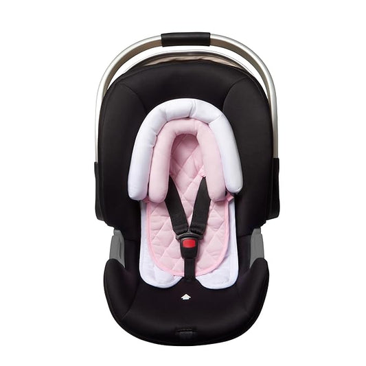 Pro Goleem Infant Car Seat Insert, Babybody Support for Toddler, Soft Minky Preemie Car Seat Insert, 2-in-1 Reversible, Perfect for Carseats, Strollers, Swings, Pink and White-BubblyBeeBaby
