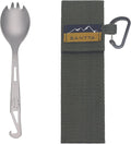 SANTTA Titanium 3-in-1 Camping Spork, Spoon, Fork & Bottle Opener Combo Utensil for Hiking and Travel
