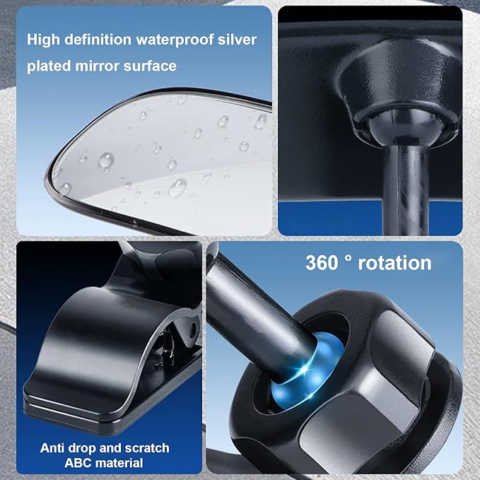 Universal Car Interior Rearview Baby Mirror Wide Angle Convex Mirror Clip-on mirrors for Viewing Rear Passengers(giraffe)-BubblyBeeBaby