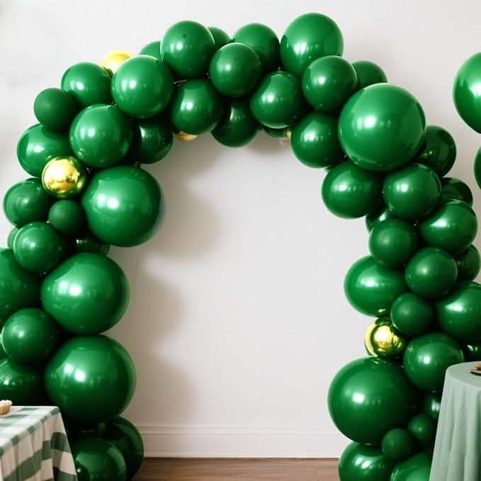 140pcs Night Green Round Balloons Different Sizes 18 12 10 5 Inch Latex Balloons for Arch Decoration Party Balloon Kit for Graduation Birthday Party Wedding Balloon Baby Shower Decoration-BubblyBeeBaby