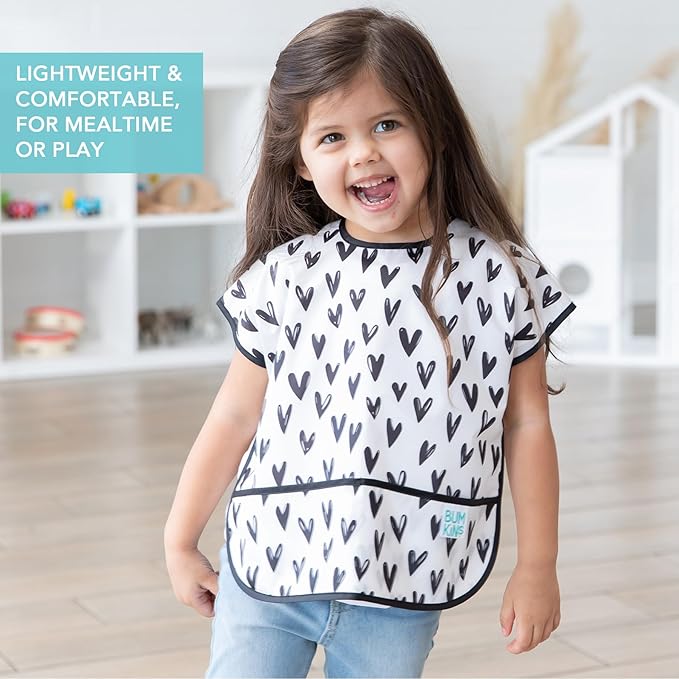Bumkins Bibs - Toddler Bibs, Waterproof, Large for 1-3 Years, Short Sleeve-BubblyBeeBaby
