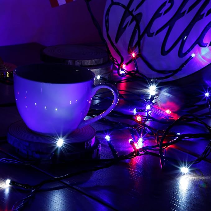 HOME LIGHTING 200 LED 66FT Fairy String Lights, July 4th Patriotic Light with 8 Lighting Modes, Mini Lights Plug in for Indoor Outdoor Independence Day Tree Holiday Party Decor, Red Blue & White-BubblyBeeBaby
