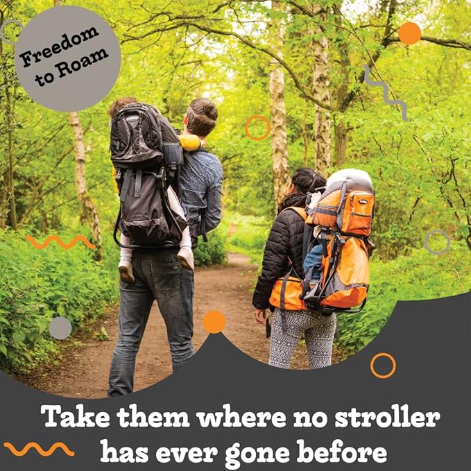 Hiking Baby Carrier Backpack - Comfortable Toddler/Baby Backpack Carrier System with Diaper Change Pad, Insulated Pocket + Rain and Sun Hood to Protect Your Child-BubblyBeeBaby