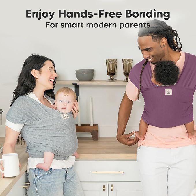 KeaBabies Baby Wrap Carrier - All in 1 Original Baby Carrier Newborn to Toddler Sling, Easy to Wear, Hands Free Bonding, Lightweight, Breathable Infant Wraps (Dark Mauve)-BubblyBeeBaby