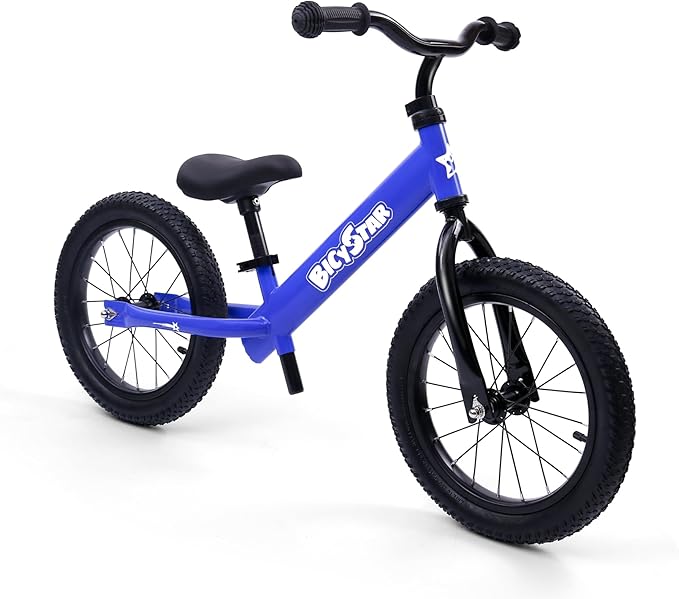 14 Inch Balance Bike for Kids 3-7 Year Old, Kids Bike with No Pedals, Air Rubber Tires, Adjustable Height, Pedalless Kids Bicycle for Boys, Girls-BubblyBeeBaby
