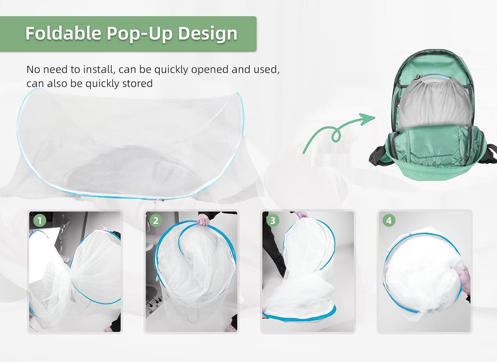 78 * 32 * 22 Inch Large Up Mosquito Tent, Portable Foldable Mosquito Net, Camping Mosquito Net with Net Bottom, for Bed Camping Travel Patio (Blue)