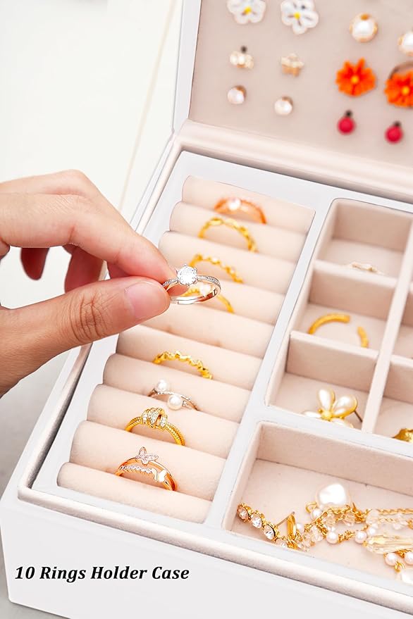 Jewelry Box for Earrings for Girls Jewelry Organizer Box Earring Holder Organizer for Girls Earring Box Girls Jewelry Box Stud Earring Organizer for Girls Earring Jewelry Boxes for Women Bling-BubblyBeeBaby