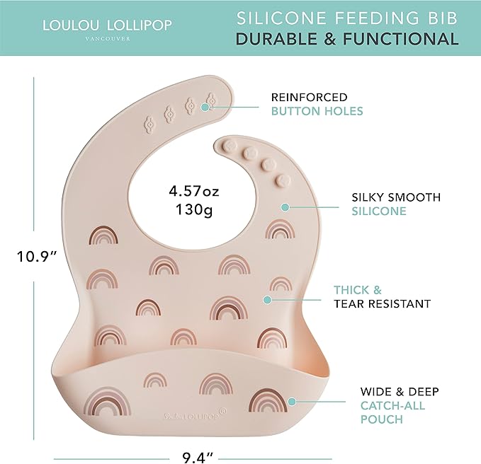 Loulou Lollipop Soft, Waterproof Silicone Feeding Bib for Babies and Toddlers-BubblyBeeBaby