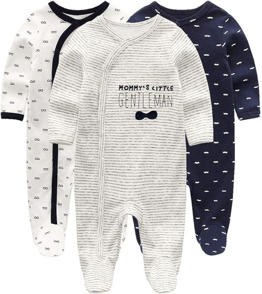 Kiddiezoom Baby and Toddler Boys'Snug Fit Footed One-Piece Romper Jumpsuit Cotton Cotton Footed Outfit-BubblyBeeBaby