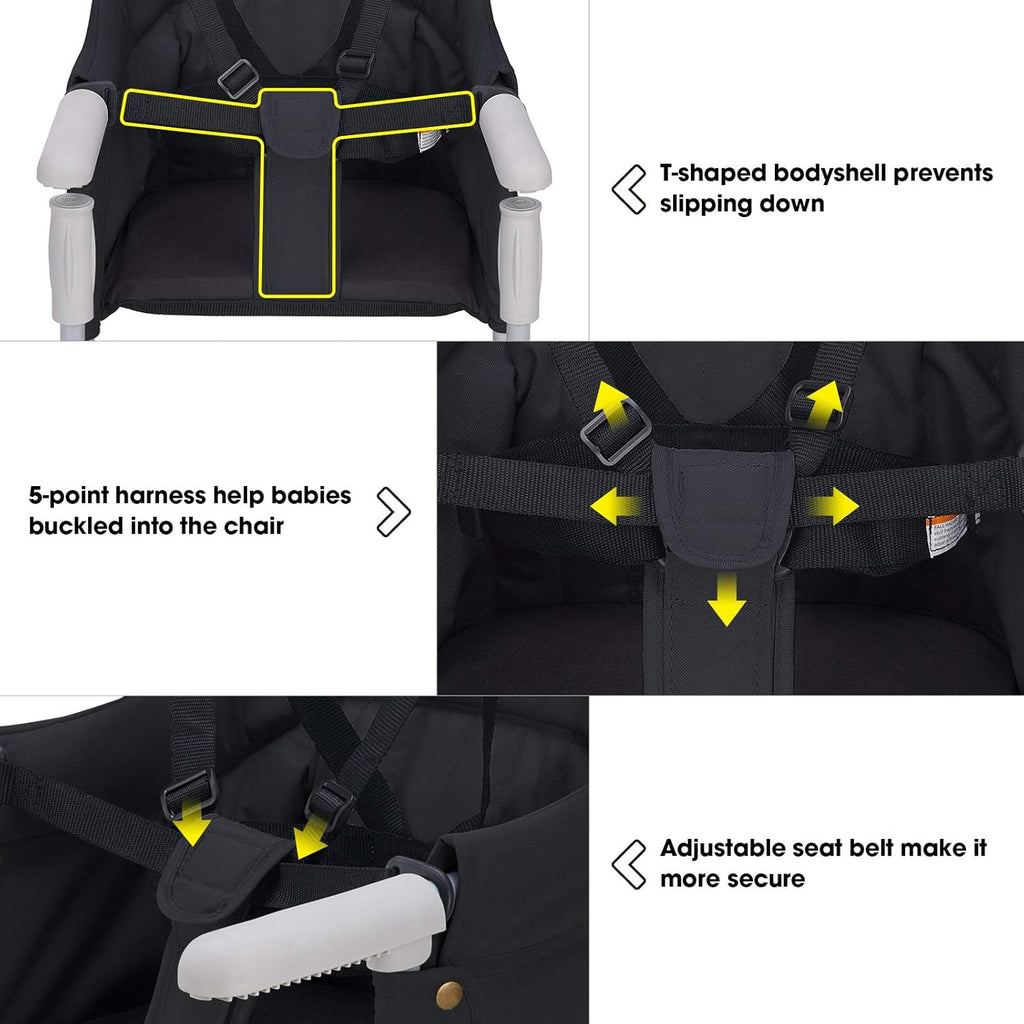 Hook On Chair, VEEYOO Clip On High Chair Folding Fast Table Chair with Storage Bag, Portable Baby Feeding Seat Attach to Table for Home and Travel