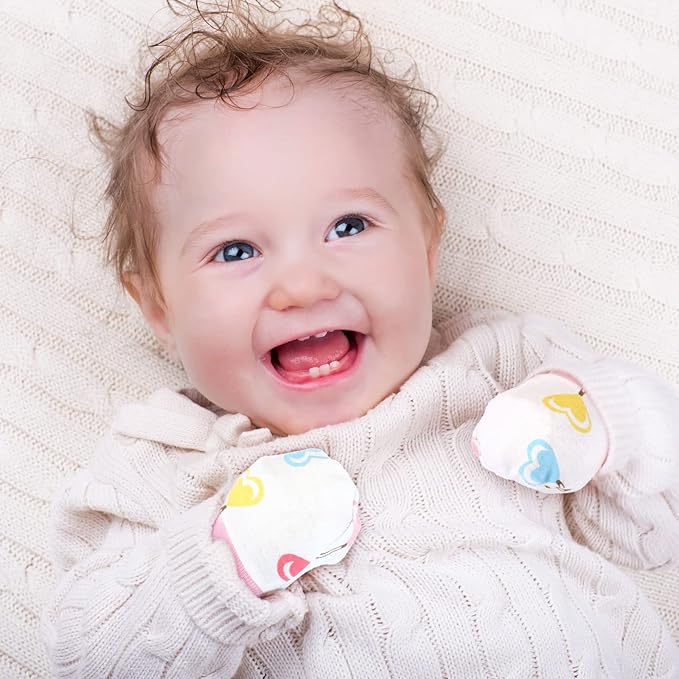 6 Pairs Newborn Baby Mittens No Scratch Gloves Infant Toddler Anti Scratch Essentials Unisex Cotton for 3-9 Months Girls Boys(Pink Series, Cute)-BubblyBeeBaby