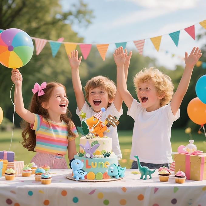 20pcs Dinosaur Cake Topper Set with Dinosaur Eggs - Reusable Dinosaur Cake Decorations，Dinosaur Birthday Decorations for Boys & Girls (Dinosaur Cupcake Toppers, Happy Birthday Cake Accessories)-BubblyBeeBaby