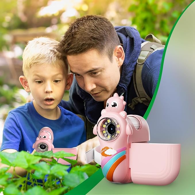 Kids 1000X Handheld Portable Microscope With 8 Adjustable LED Lights, 2-Inch LCD Screen Pocket Mini Telescope for Kids Toddlers - Education Christmas Birthday Gifts Toys-BubblyBeeBaby