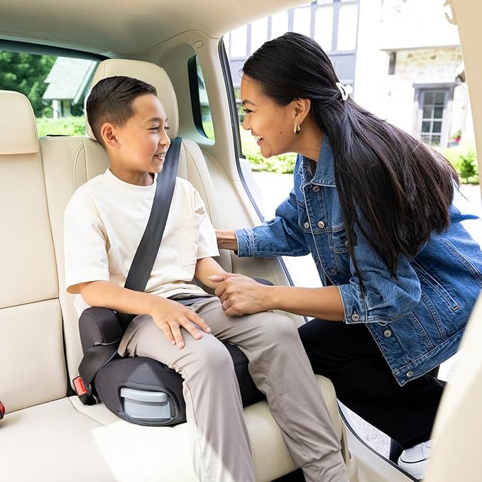 Joie Basil Highback and Backless Booster Car Seat for Big Kids 4 to 12 Years Old, Lightweight 2-in-1 Design (Crimson)-BubblyBeeBaby