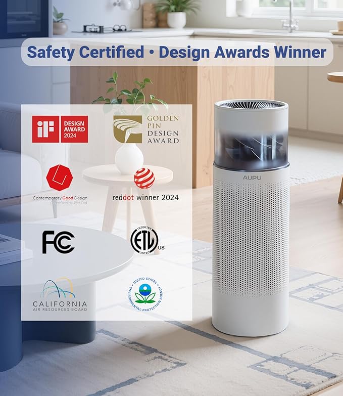 2 in 1 Air Purifier with Humidifier,Air Purifiers for Home Large Room,Humidifier and Air Purifier in one HEPA Purifier for Home Pets Remove Pet Odor Smoke Pollen Dust for Bedroom,Living Room,Office-BubblyBeeBaby