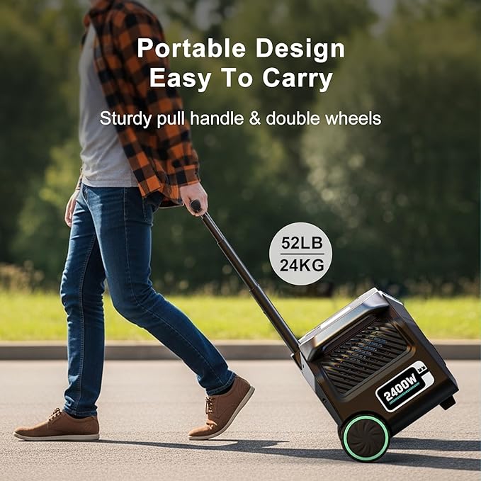 IEE P2400 Solar Generator,2400W/2048Wh Solar power station,1800W Super Fast Charging, LiFePO4 (LFP) Battery,APP Control Emergency Power Station for Home, Camping, RV and Power Outages-BubblyBeeBaby