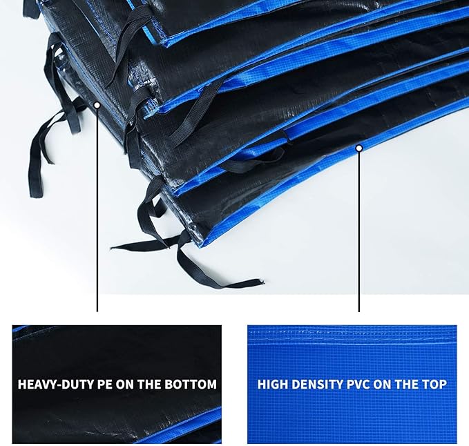 16FT/15FT/14FT/12FT/10FT Trampoline Safety Pad Replacement, Round Trampoline Spring Protection Cover, Fits 16FT/15FT/14FT/12FT/10FT Frames, Water-Resistant Trampoline Accessories-BubblyBeeBaby