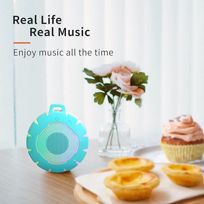 HEYSONG Waterproof Shower Bluetooth Speaker, Durable & Portable with Clear Sound, Ideal for Shower, Pool, Beach & Kayaking – Great Gift for Girls, Women & Men-BubblyBeeBaby