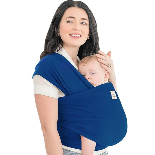 KeaBabies Baby Wrap Carrier - All in 1 Original Baby Carrier Newborn to Toddler Sling, Easy to Wear, Hands Free Bonding, Lightweight, Breathable Infant Wraps (Cobalt Blue)-BubblyBeeBaby