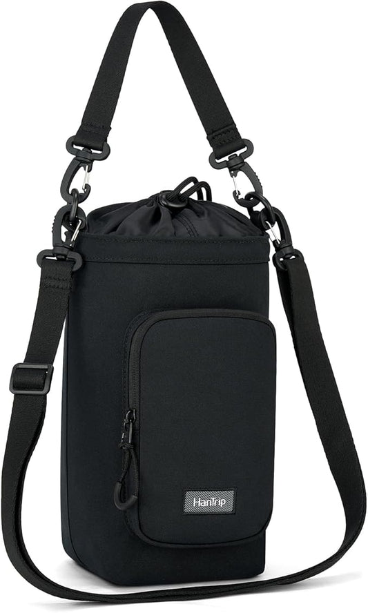 Insulated Water Bottle Carrier Bag with Strap Phone Pocket for 25/32/40/64 oz Tumbler Cup, Water Bottle Holder-BubblyBeeBaby