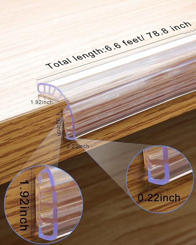 HOMREALM Baby Proofing,6.6ft(2M),Silicone Soft Corner Protectors with Pre-Taped Strong Adhesive, Edge Protectors for Sharp Corners of Cabinets, Tables-BubblyBeeBaby