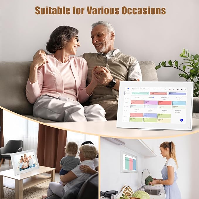 15.6-inch Wall Digital Calendar,2025 Smart WiFi Calendar & Chore Chart,Full HD Touchscreen Interactive Display for Family Schedules-Wall/Desk Mountable Planner,Meeting Reminders & Deadline Tracking-BubblyBeeBaby